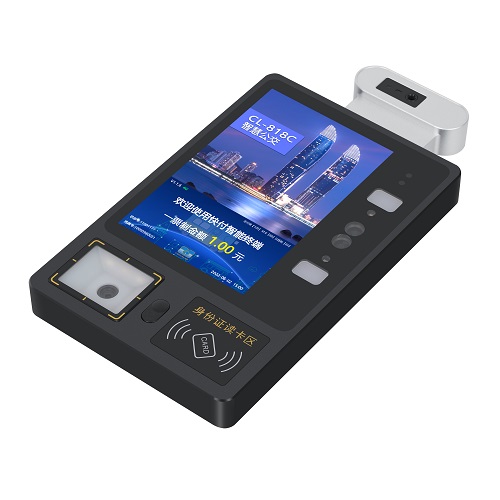 Facial recognition temperature detection smart terminal support NFC and QR
